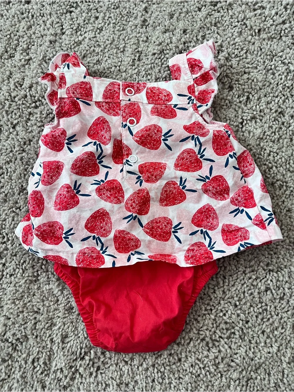 Newborn strawberry dress onesie